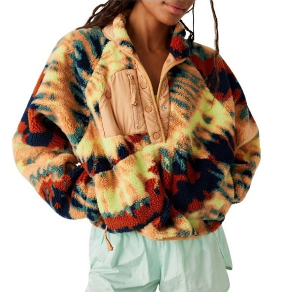 NWT Women's FREE PEOPLE MOVEMENT 1/2 snap Sherpa